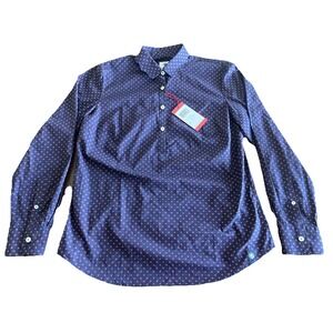 Southern Proper Social Shirt Mens L Blue Red Floral Half Button MSRP $75 NWT